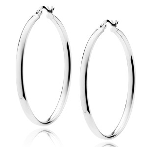 Cercei rotunzi argint Ø40 mm x 3 mm Classic Hoops DiAmanti KHV340R-DIA (Argint 925‰ 5,5 g.)